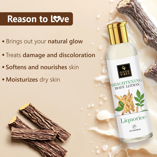 Liquorice Brightening Body Lotion l Good Vibes Brand!