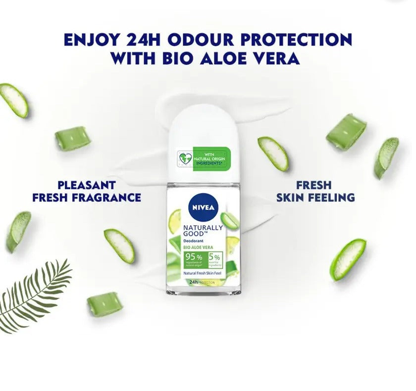 NIVEA Naturally Good Deodorant Roll On, Bio Aloe Vera, 50 ml Deodorant Roll-on - For Women  (50 ml)