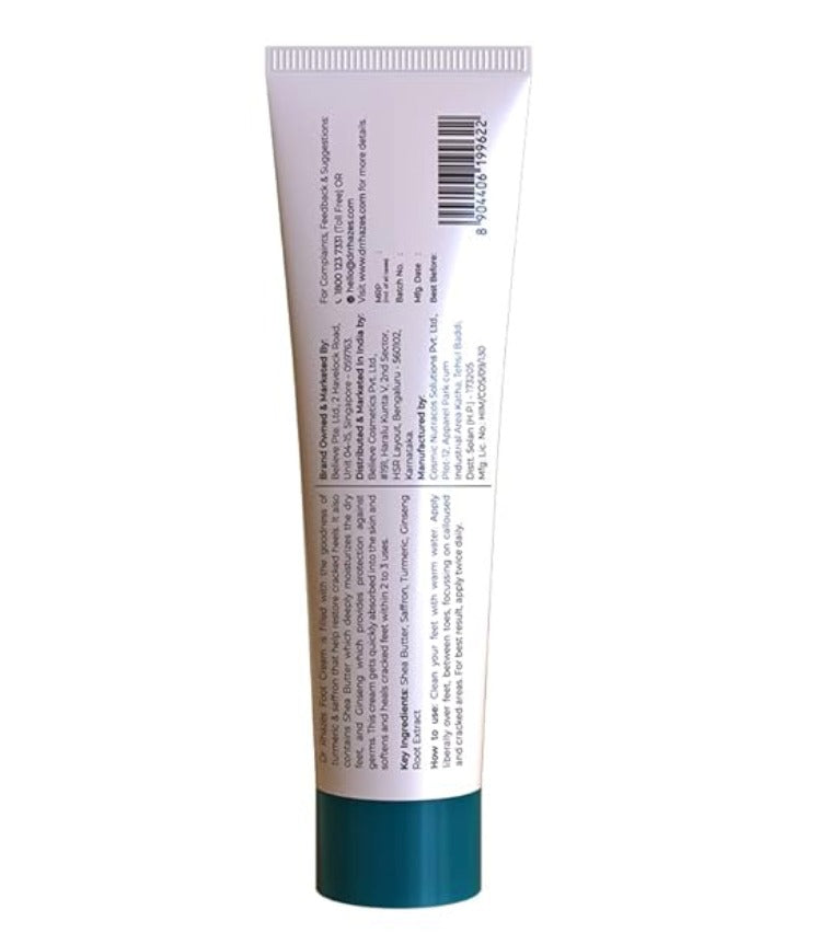 Dr Rhäzes Foot Cream | Restores Cracked Heels | Enriched With Turmeric, Saffron, Shea Butter, Ginseng
