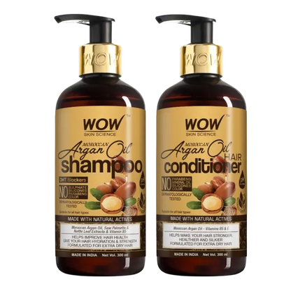 Moroccan Argan Oil Shampoo + Moroccan Argan Oil Conditioner - 600 ml Nourish | Strengthen | Revitalize