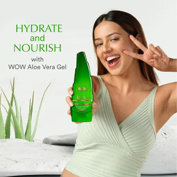 WOW Skin Science 99% Pure Aloe Vera Gel for Face, Skin & Hair - 150ml | Ultimate Gel For Glowing Skin | For Both Men and Women
