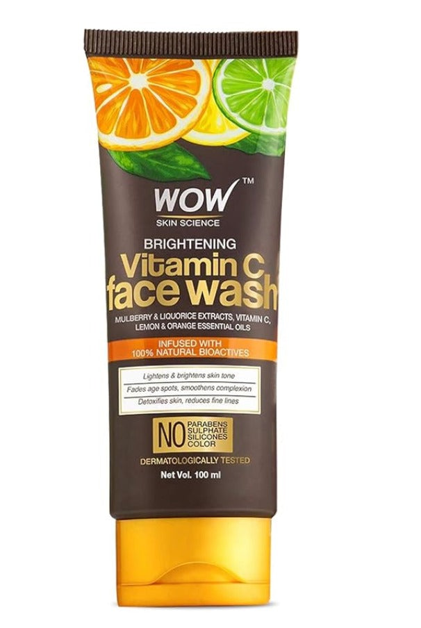 WOW Skin Science Brightening Vitamin C Face Wash | All Skin Types | Glowing Bright Skin | Refreshing | Paraben & Sulphates Free | Face Wash for Women & Men | 80 ml