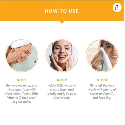 WOW Skin Science Brightening Vitamin C Face Wash | All Skin Types | Glowing Bright Skin | Refreshing | Paraben & Sulphates Free | Face Wash for Women & Men | 80 ml