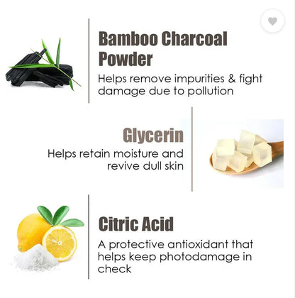 WOW SKIN SCIENCE Activated Bamboo Charcoal Bathing Bar - with Bamboo Charcoal Powder - Super Value Pack of 3 - Skin-Friendly with 5.5 pH - No Parabens, Mineral Oil, Phthalates, Sulphate - 225g  (3 x 75 g)