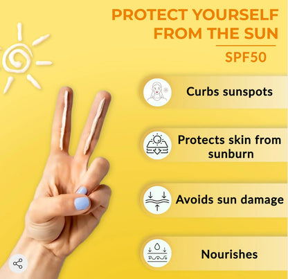 Good Vibes UVA & UVB Protection SPF 50 PA+++ Broad Spectrum Gel Creme | Water Resistant, Anti-Ageing | No Parabens, No Animal Testing (50 g)