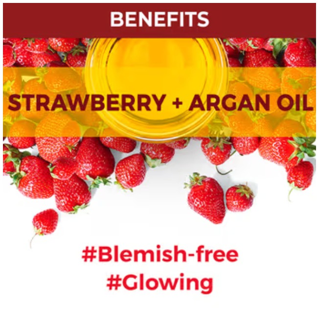 Nykaa Skin Secrets Exotic Indulgence Strawberry + Argan Oil Sheet Mask For Blemish - Free Skin