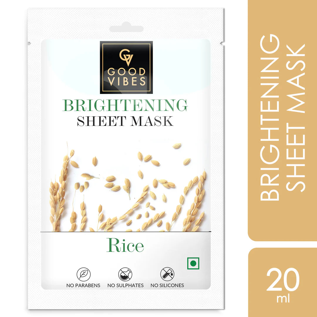 Rice Brightening Sheet Mask Lightweight Hydrating Moisturizing Softening Face Serum Sheet Mask
