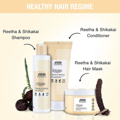 Nykaa Naturals Hair Mask, Reetha and Shikakai, 6.76 oz - Strengthens Roots for Fine Hair - Hair Moisturizer for Dull Hair - Safe for Colored Hair