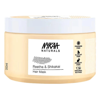 Nykaa Naturals Hair Mask, Reetha and Shikakai, 6.76 oz - Strengthens Roots for Fine Hair - Hair Moisturizer for Dull Hair - Safe for Colored Hair
