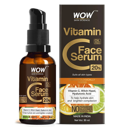 WOW Skin Science Brightening 20% Vitamin C Face Serum -30 ml -For Dark Circles